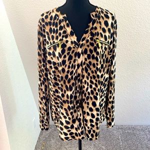 Leopard-Print Business Top